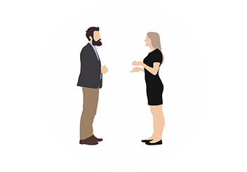 dos personas hablando