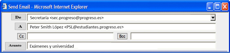 cabecera de correo electrónico
