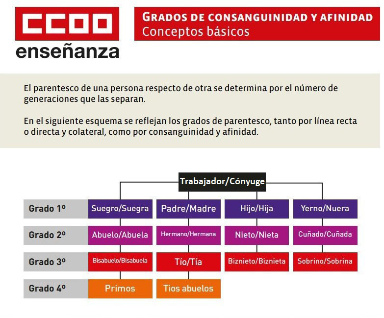 Imagen grados de consanguinidad y afinidad