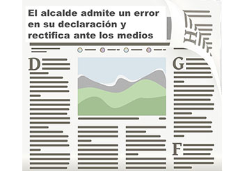 Titular 1. El alcalde admite un error en su declaración y rectifica ante los medios.